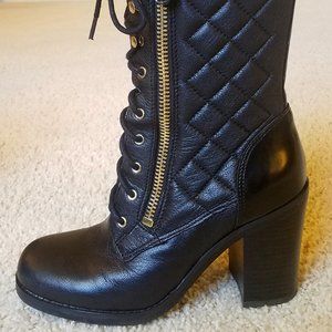 Guess combat boots black leather 6.5 M $160.00